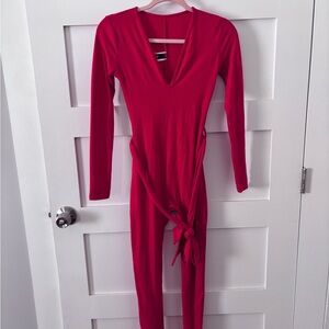 Elegant Red Long Jumpsuit